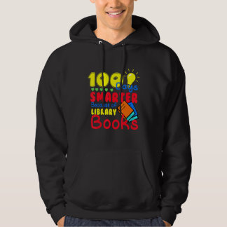 Sudadera 100 Days Smarter Because of Library Books Kids Tea