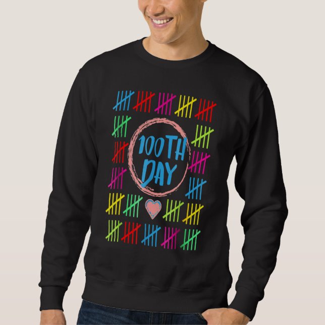 Sudadera 100 Days Smarter Counting Tally Marks 100Th Day Of (Anverso)