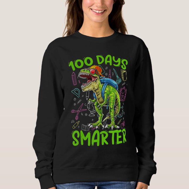 Sudadera 100 Days Smarter Dinosaur Rex   Kids Boys Toddler (Anverso)