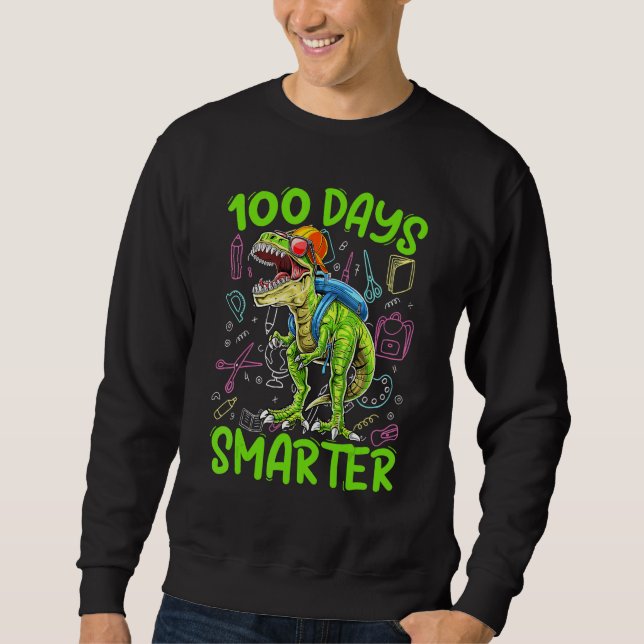Sudadera 100 Days Smarter Dinosaur Rex   Kids Boys Toddler (Anverso)