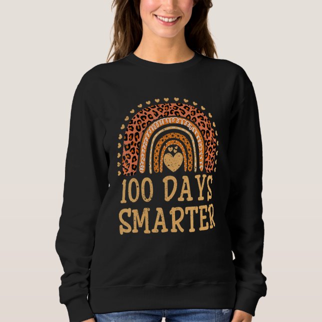 Sudadera 100 Days Smarter Leopard Teacher 100th Day Of Scho (Anverso)