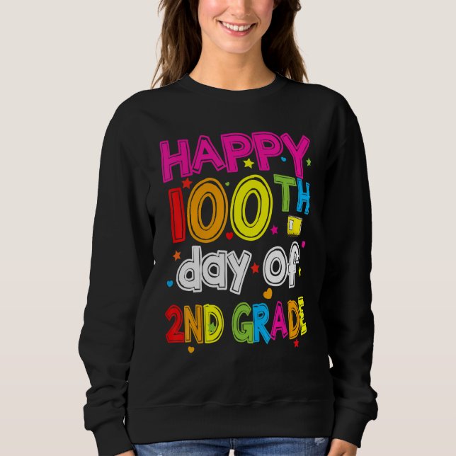 Sudadera 100 Days Smarter Second Grade 100th Day Of School  (Anverso)