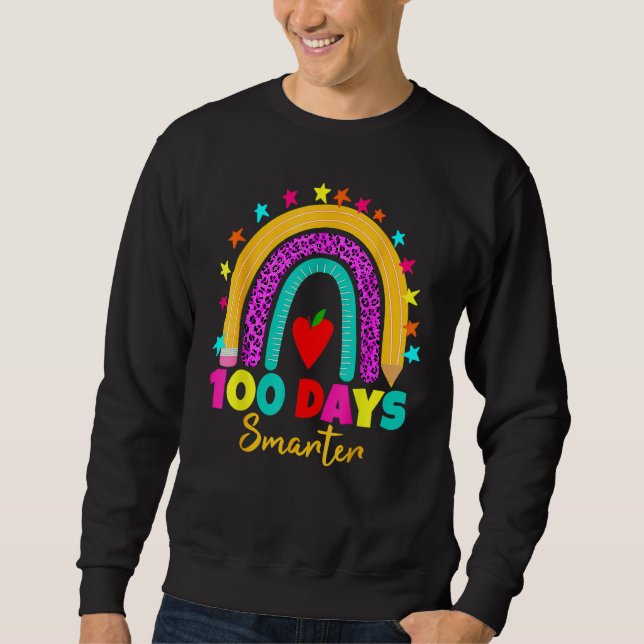 Sudadera 100 Days Smarter Teacher 100th Day Of School Rainb (Anverso)