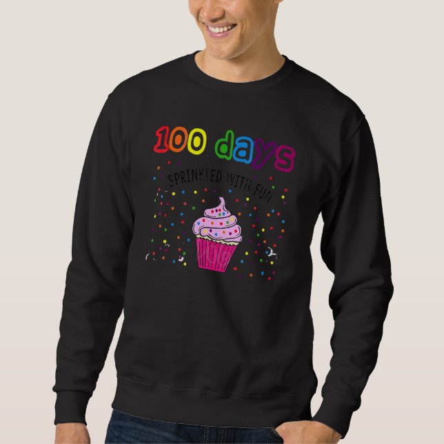 Sudadera 100 Days Sprinkled With Fun Cupcake 100 Days Of Sc (Anverso)