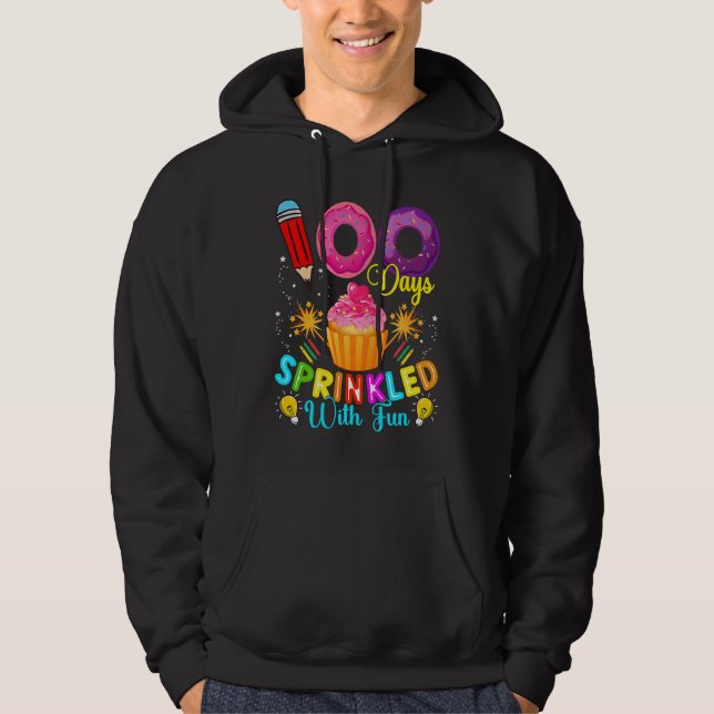 Sudadera 100 Days Sprinkled With Fun Cupcake 100th Day Of S (Anverso)