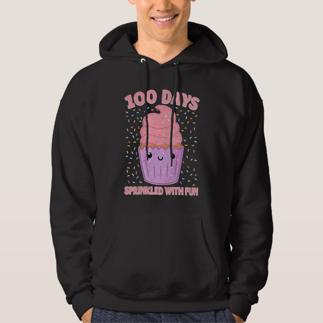 Sudadera 100 Days Sprinkled With Fun Cupcake 100th Day Of S (Anverso)