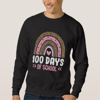 Sudadera 100° Día de Maestros escolares niños con arcoiris
