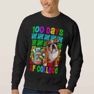 Sudadera 100° Día De Niños Universitarios Perro Bulldog Ing