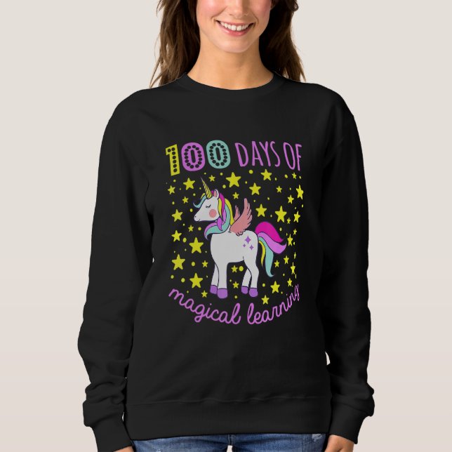 Sudadera 100 Días Adorables De Escuela De Aprendizaje Mágic (Anverso)