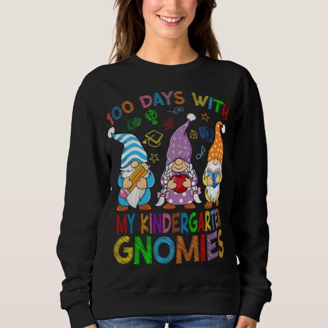Sudadera 100 Días Con Mi Enseñanza Virtual Gnomes (Anverso)
