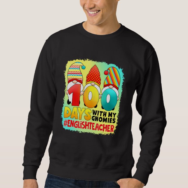 Sudadera 100 Días Con Mi Profesor De Inglés Gnomies (Anverso)