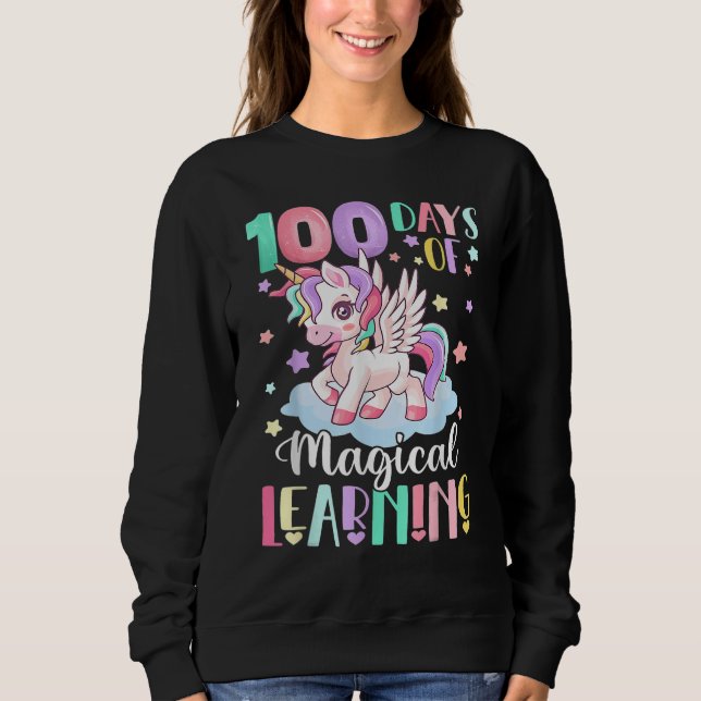 Sudadera 100 Días De Aprendizaje Mágico 100º Día De La Escu (Anverso)