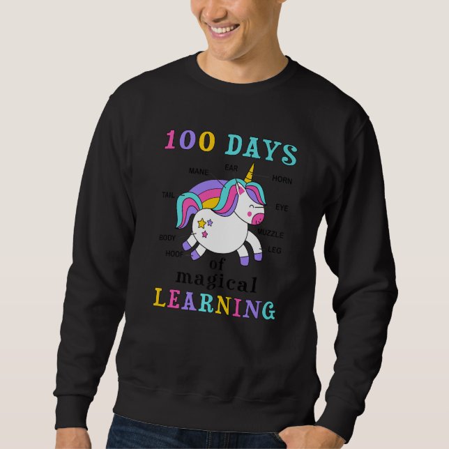 Sudadera 100 Días De Aprendizaje Mágico 100º Día De La Escu (Anverso)
