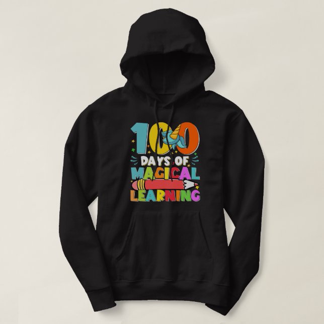 Sudadera 100 días de aprendizaje mágico 100 días 100 días d (Diseño del anverso)