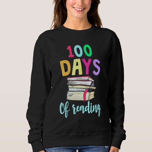 Sudadera 100 días de clases leyendo libros de profesores de (Anverso)