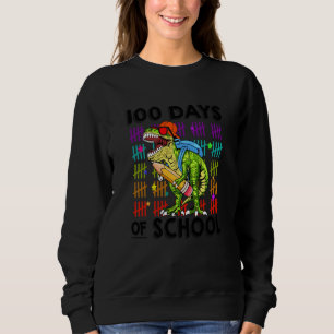 Sudadera 100 Días De Colegio Dinosaurio rex Niños Más Intel