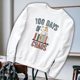Sudadera 100 Días De Colegio Y Caos Aburrido Maestro De Gat