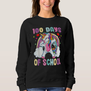 Sudadera 100 Días De Colegios Dabbing Unicorn Cute Rainbow