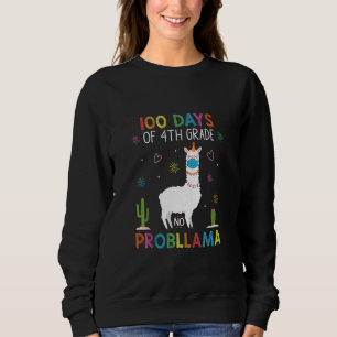 Sudadera 100 Días De Cuarto Grado No Probllama Llama Mask Q