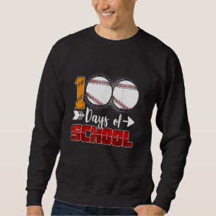 Sudadera 100 Días De Escuela Béisbol 100 Días Más Inteligen