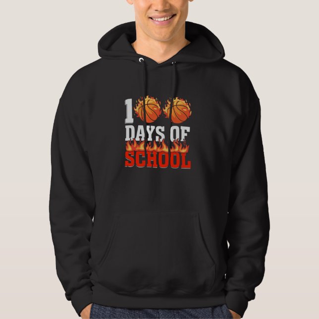 Sudadera 100 días de escuela de baloncesto 100 días de estu (Anverso)