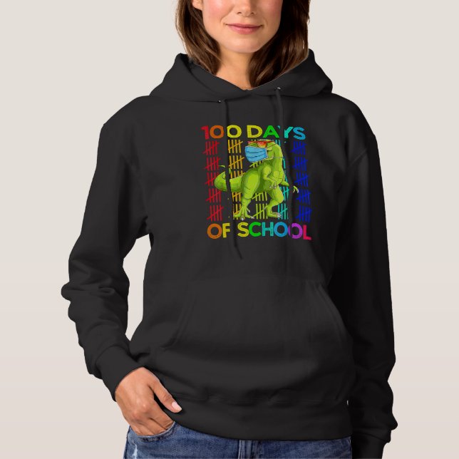 Sudadera 100 Días De Escuela Dinosaurio rex Con Máscara Int (Anverso)
