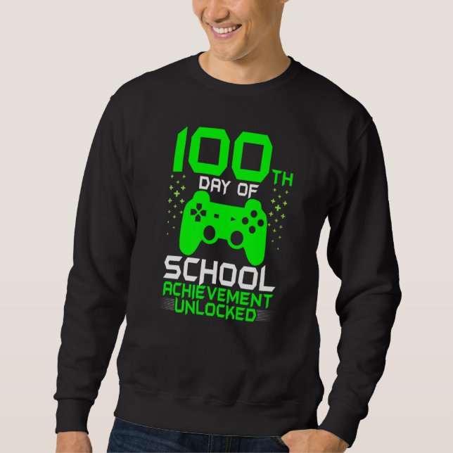 Sudadera 100 días de escuela Gamer Maestros Niños Feliz 100 (Anverso)
