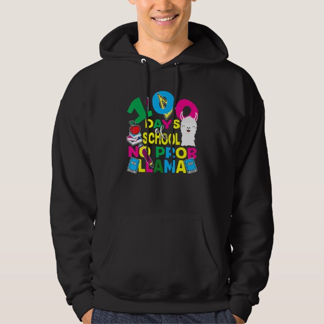 Sudadera 100 Días De Escuela No Prob-llama Llama Profesor Y (Anverso)