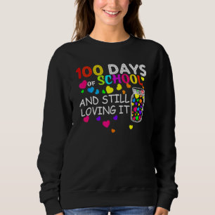 Sudadera 100 Días De Escuela Y Todavía Lo Amo Corazones Lin
