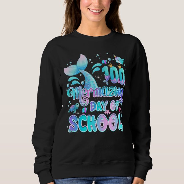 Sudadera 100 Días De Fusión Escolar Del Chica De La Sirena  (Anverso)
