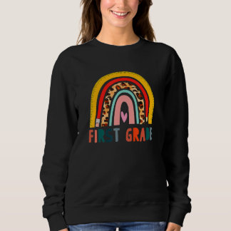 Sudadera 100 Días De Leopardo De Primer Grado Arco Iris De