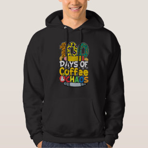 Sudadera 100 Días De Maestra De Café Y Caos