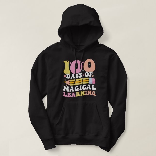 Sudadera 100 días de mágico aprendizaje lindo colegio (Diseño del anverso)