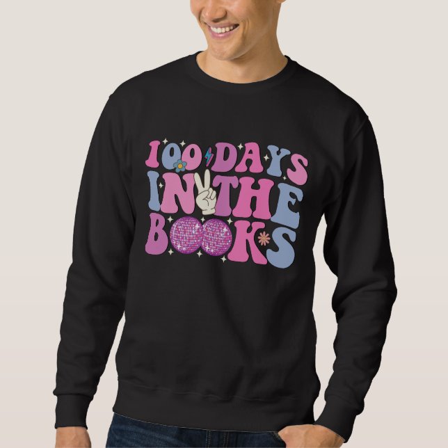 Sudadera 100 Días en los Libros Bola de Disco Groovy Retro (Anverso)