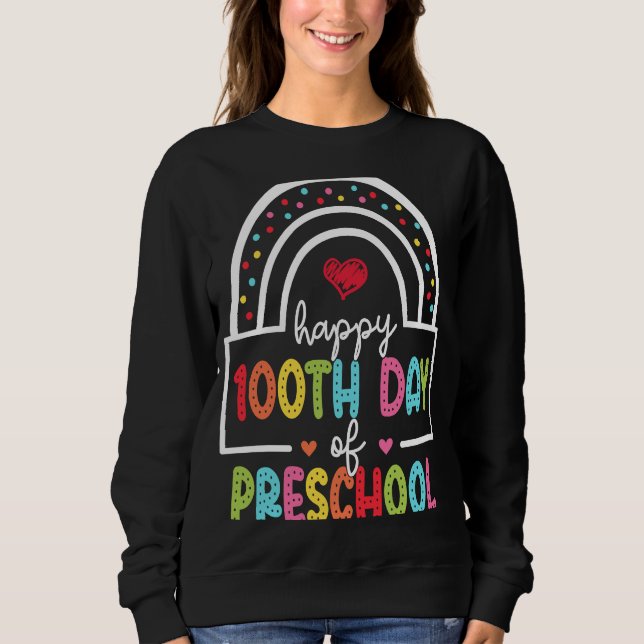Sudadera 100 días felices para estudiantes de preescolar (Anverso)