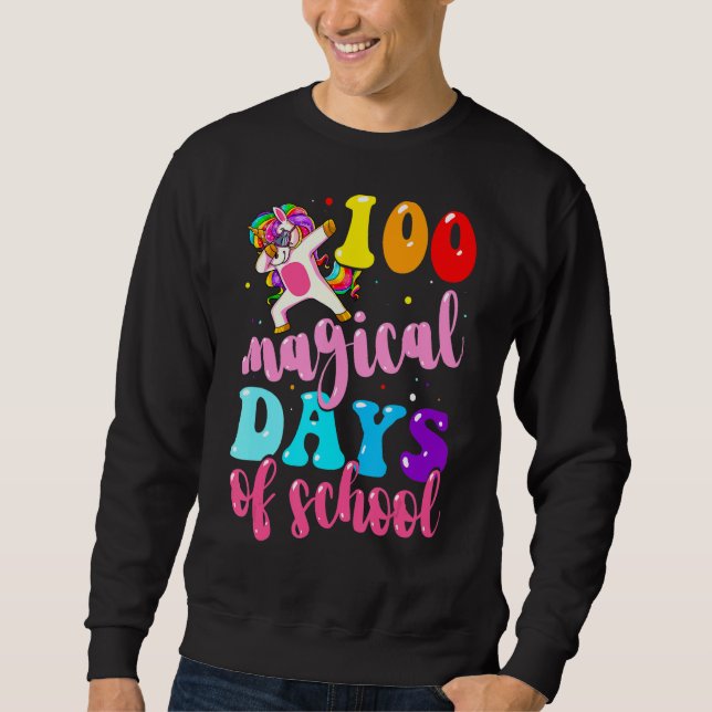 Sudadera 100 días mágicos de la escuela Unicornio (Anverso)