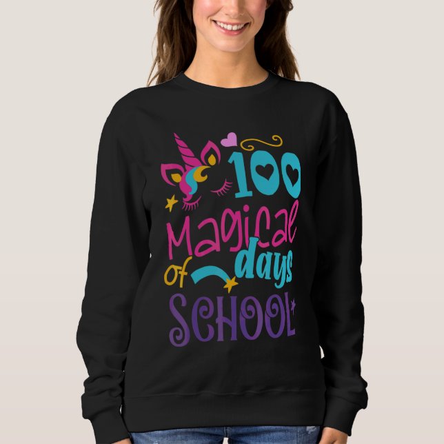 Sudadera 100 días mágicos de la escuela Unicornio (Anverso)