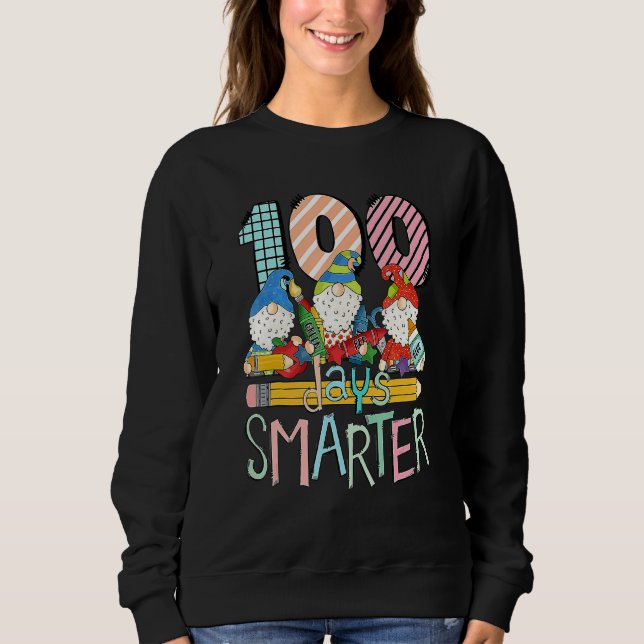 Sudadera 100 días más inteligentes Gnome Tee 100º Día De La (Anverso)
