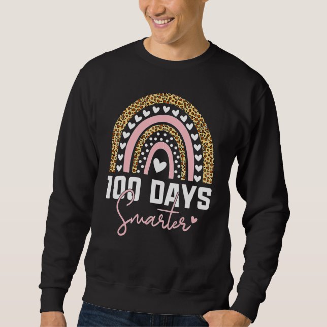 Sudadera 100 Días Más Inteligentes Leopardo Arcoiris Felice (Anverso)