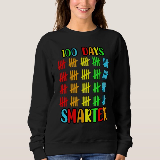 Sudadera 100 días más inteligentes para profesores educador (Anverso)