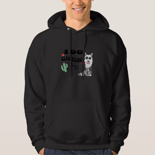 Sudadera 100 Llamazing Days Llama 100th Day of School Teach (Anverso)