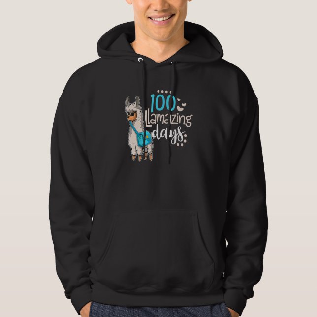 Sudadera 100 Llamazing Days Llama 100th Day Of School Teach (Anverso)
