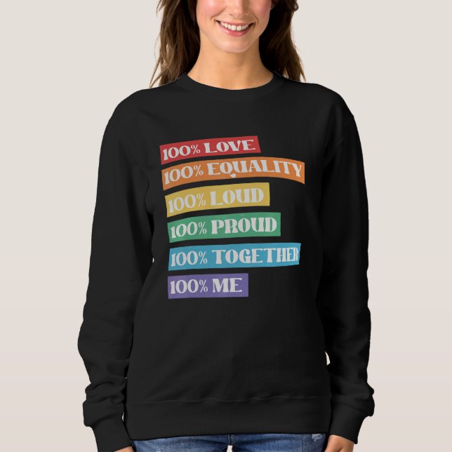 Sudadera 100 Love Equality (Igualdad de amor) Orgullosa Jun (Anverso)
