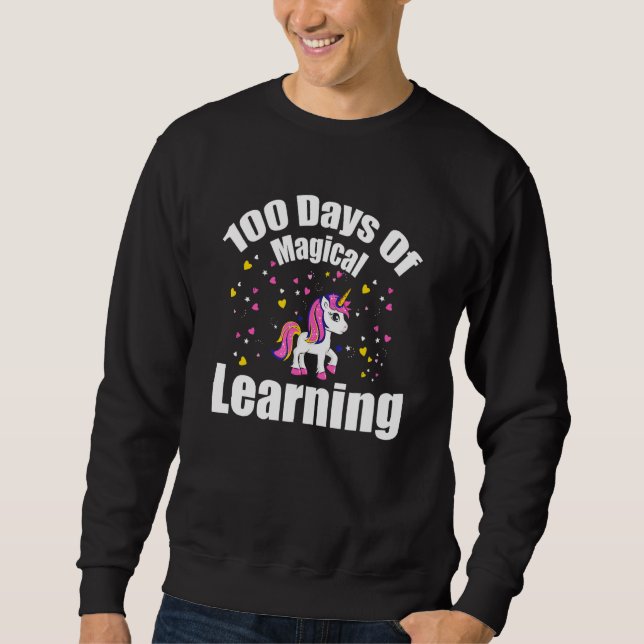Sudadera 100 Magical Days of School Unicorn Teachers Girls  (Anverso)