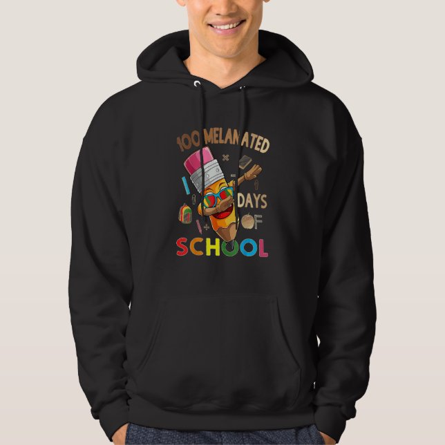 Sudadera 100 Melanated Days Of School African American Dabb (Anverso)