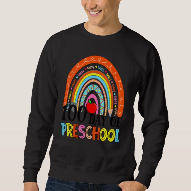 Sudadera 100th Day Of Preschool Teacher 100 Days Smarter Ra (Anverso)