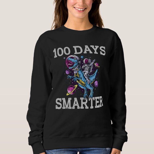 Sudadera 100th Day Of School 100 Days Smarter Books Space A (Anverso)