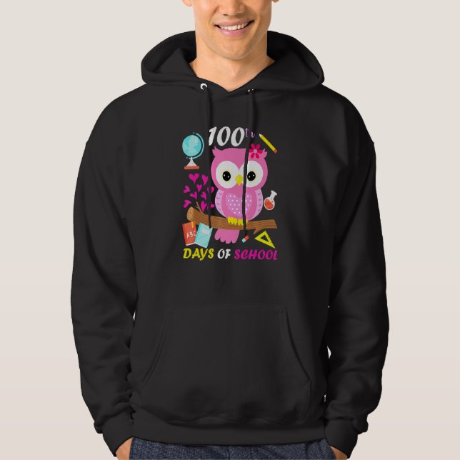 Sudadera 100th Day Of School 100 Days Smarter Cute Owl Love (Anverso)