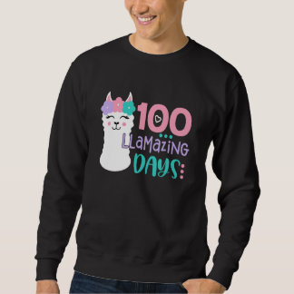 Sudadera 100th Day Of School Colourful Llama Happy 100 Llam