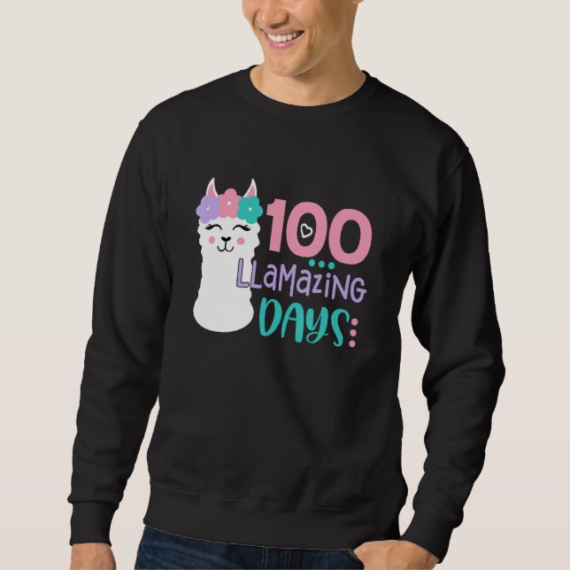 Sudadera 100th Day Of School Colourful Llama Happy 100 Llam (Anverso)